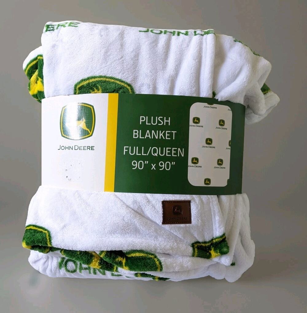 New Queen 90x90" John Deere Logo Tractor Throw Plush Blanket New Bed Bedding